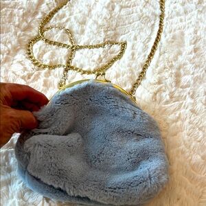 Elegant Blue Faux Fur Women's Bag / NWOT
